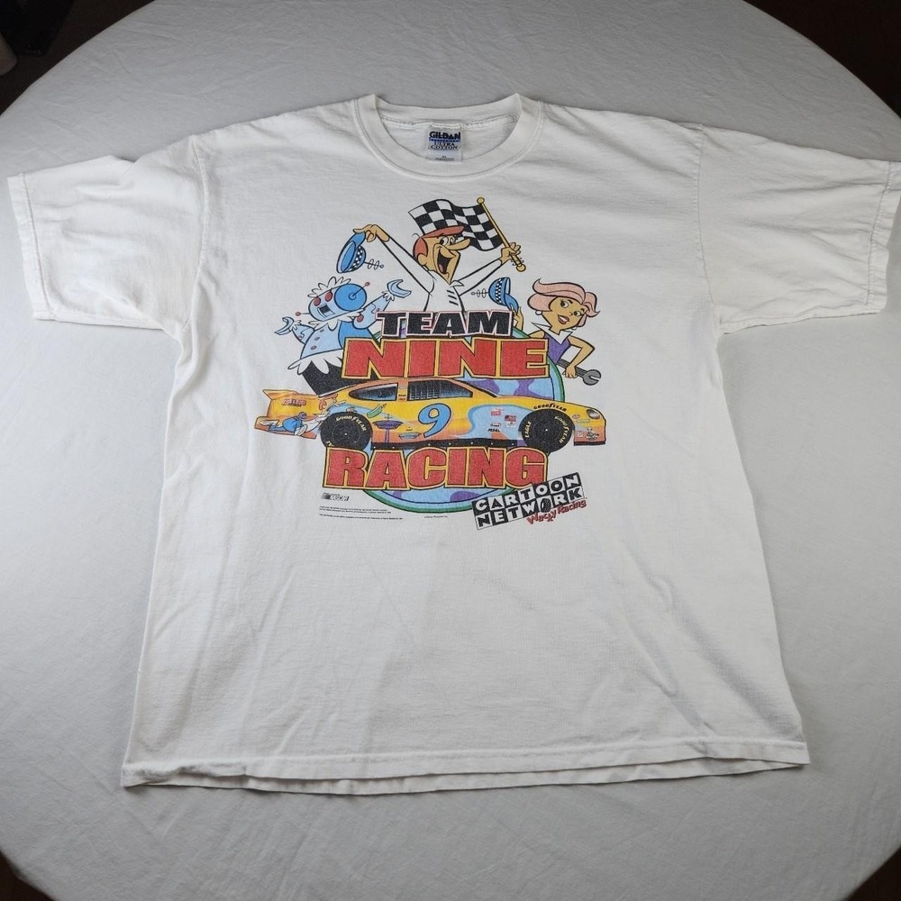 Vintage 1999 The Jetsons Team Nine Racing T-Shirt White XL Cartoon Network
